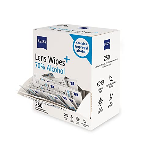 Pre Moistened Lens Cleaning Wipes with 70% Alcohol (250 Count)