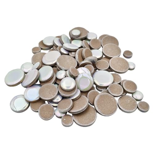 200g Iridescent Round Mosaic Tiles for Crafts Bulk (90 Count)