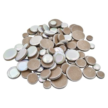 200g Iridescent Round Mosaic Tiles for Crafts Bulk (90 Count)
