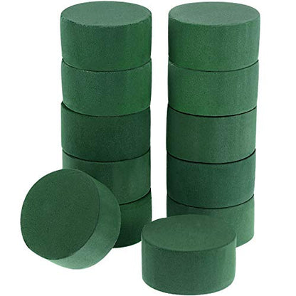 12 Pieces Round Floral Foam Wet Green Flower Foam DIY Flower Arrangement Kit for Aisle Wedding Party Decoration (12 Count)