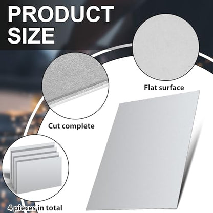 4 Pcs Mild Steel Sheet Cold Rolled 18 Gauge Metal Plate Weldable Metal Sheets for Professional Industrial DIY Use