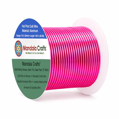 16 Gauge Hot Pink Anodized Aluminum Craft Wire (100 Foot)