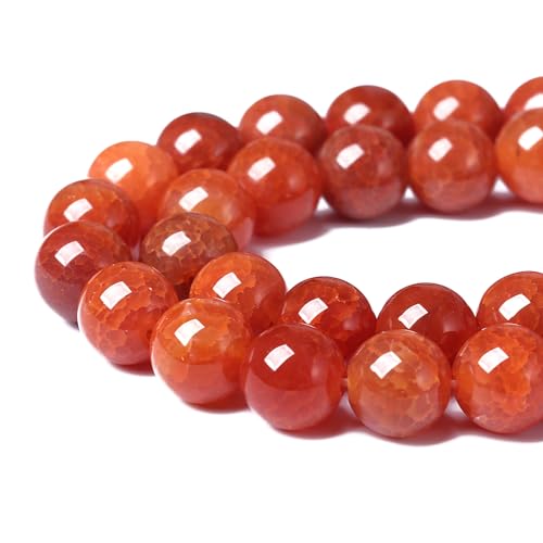 6mm 60pcs Natural Red Dragon Vein Agate Stone Beads for Jewelry Making Energy Healing Round Beads DIY Bracelet Necklace Accessories 15"