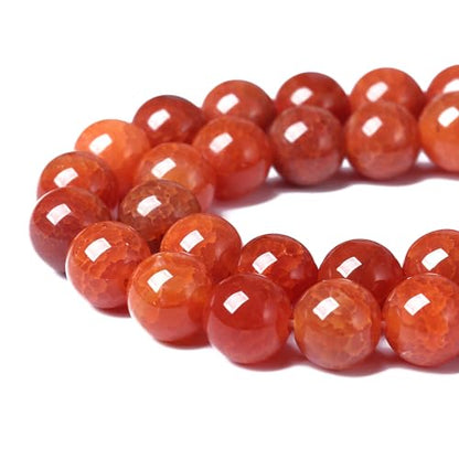 6mm 60pcs Natural Red Dragon Vein Agate Stone Beads for Jewelry Making Energy Healing Round Beads DIY Bracelet Necklace Accessories 15"