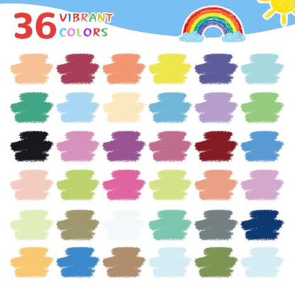 36 Color Dustless Chalk with Holders (36 Count)