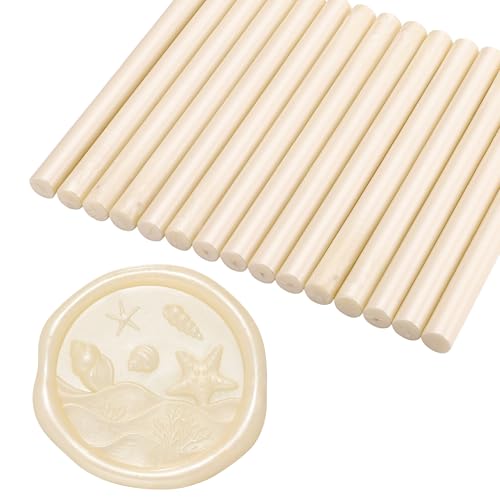 15Pcs Ivory White Glue Gun Sealing Wax Sticks for Wax Seal Stamp (15 Count)