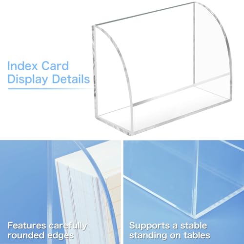 2 Pack 3x5 Index Card Holder Clear Acrylic Card Stand