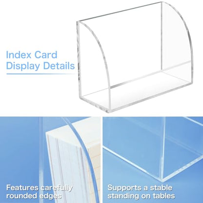 2 Pack 3x5 Index Card Holder Clear Acrylic Card Stand