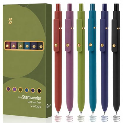 Colored Gel Pens 6 Pack 0.7mm Medium Point Pens for Journaling (6 Count)