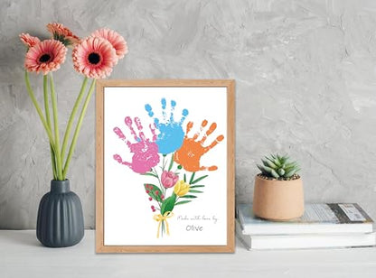Flower Bouquet Handprint Art Craft Kit Birthday Gifts for Mom & Grandma (10 Count)