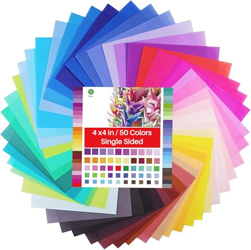 Origami Paper Large Single Sided for Arts and Crafts Projects (100 Count)