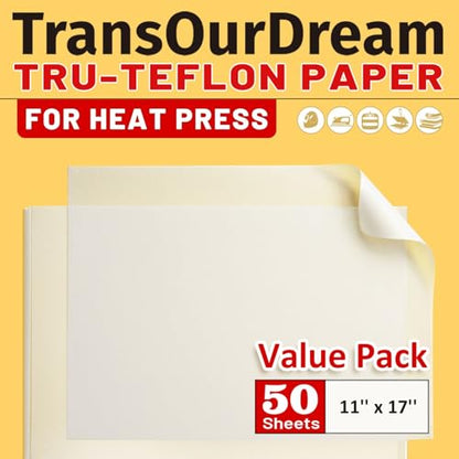 50 Sheets Teflon Paper for Heat Press 11×17"