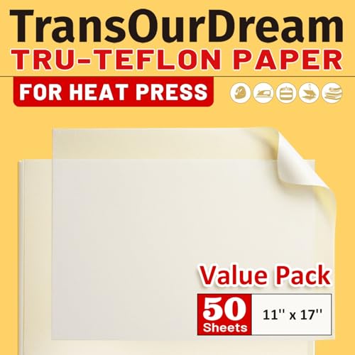 50 Sheets Teflon Paper for Heat Press 11×17"