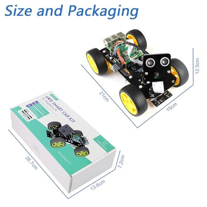4WD Smart Car Kit for Raspberry Pi 5 4 B 3 B+ Zero 2 W