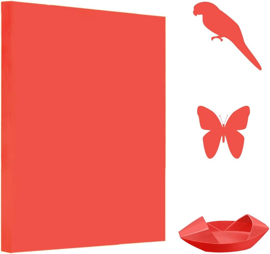A4 Origami Paper Red 100 Sheets, 8.27×11.7 inch Double Sided Color Easy Fold Big Origami Paper A4 Colored Copy Papers Thin 70gsm for Beginners, DIY handwork Art and Craft Projects (210 x 297 mm) - Crafty Corner