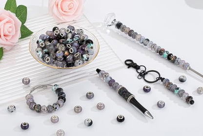 Black Mix Large Hole Beads (100 Count)