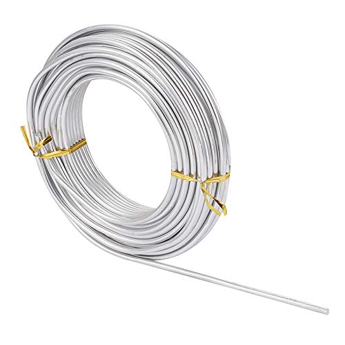 6 Gauge Aluminum Craft Wire 52 ft Silver Metal Bendable Sculpting Wire for Christmas Tree Decor Jewelry Making Finding Craft DIY Skeleton 4mm (52 Foot)
