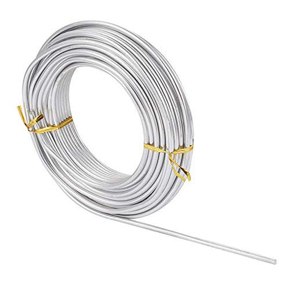 6 Gauge Aluminum Craft Wire 52 ft Silver Metal Bendable Sculpting Wire for Christmas Tree Decor Jewelry Making Finding Craft DIY Skeleton 4mm (52 Foot)