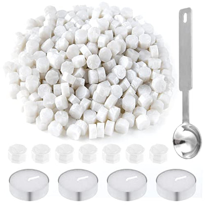 500 Pcs White Wax Seal Beads Set (7.7603 Ounce)