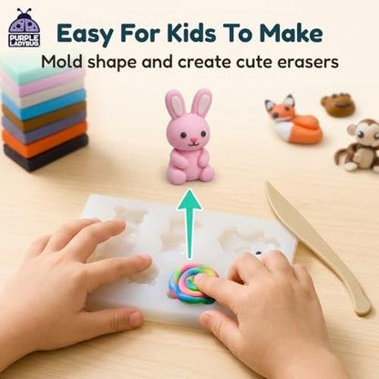 DIY Clay Cute Mini Animal Eraser Kit for Kids Ages 4