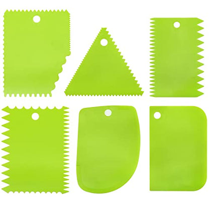 Lovelysp 6 pieces plastic clay scraper set