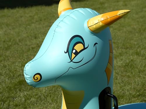 Hop N Go Inflatable Blue Dragon Bouncy Riding