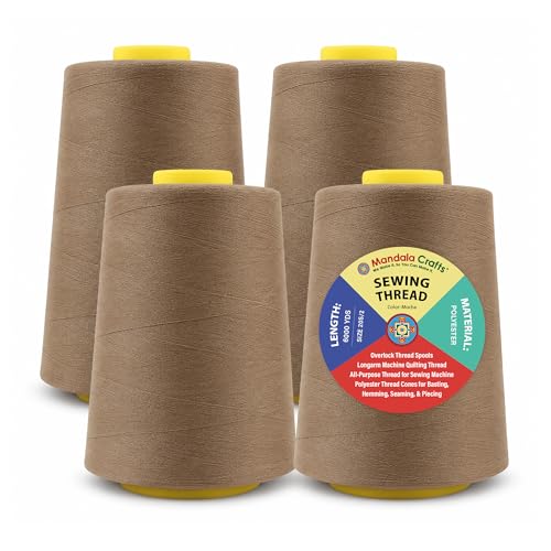 20S 2 Mocha Polyester 4 Pack of Serger Threads Cones