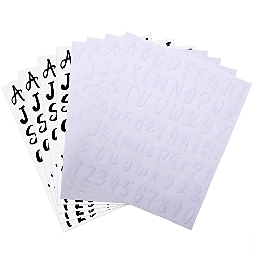 576 Pcs 8 Sheets Letters Stickers Vinyl Alphabet Number Decals Back to School Supplies for Water Bottles Cups Mailbox Scrapbooking Bulletin Board Classroom Decor (576 Count)