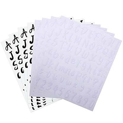 576 Pcs 8 Sheets Letters Stickers Vinyl Alphabet Number Decals Back to School Supplies for Water Bottles Cups Mailbox Scrapbooking Bulletin Board Classroom Decor (576 Count)