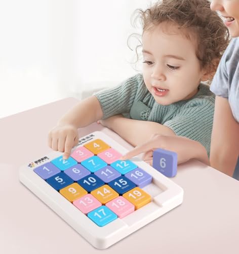 Slide Number Puzzle 20 magnetized Klotski Puzzle Brain Teasers Toys Jigsaw Intelligence 4X5 Klotski Blocks Toys