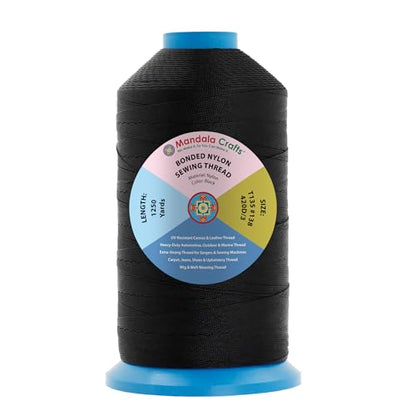 Size 138 420D T135 Black Bonded Nylon Thread (3750 Foot)
