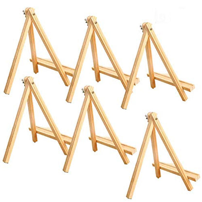 9.4 Inches Tall Wood Easels Set of Tabletop Display Easels (6 Count)