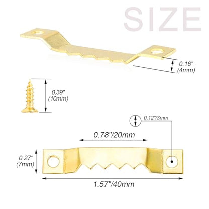 Small Sawtooth Picture Hangers 100 Pack Steel Sawtooth Hangers with Screws for Hanging Canvas Photos Frame Clock Paintings Artwork (100 Count)