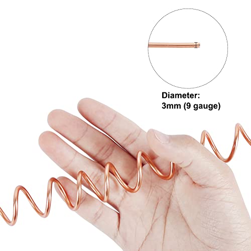 50ft 9 Gauge 3mm Aluminum Wire Copper Tone Bendable for Plants