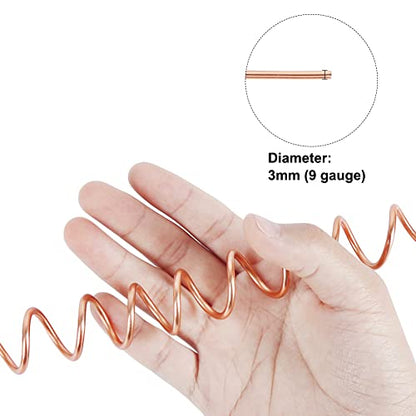 50ft 9 Gauge 3mm Aluminum Wire Copper Tone Bendable for Plants