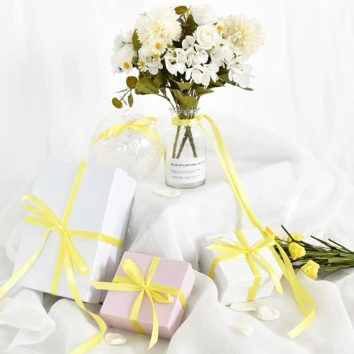 100yds 3 8 Inch Light Yellow Satin Ribbon for Craft Gifts Wrapping (300 Foot)