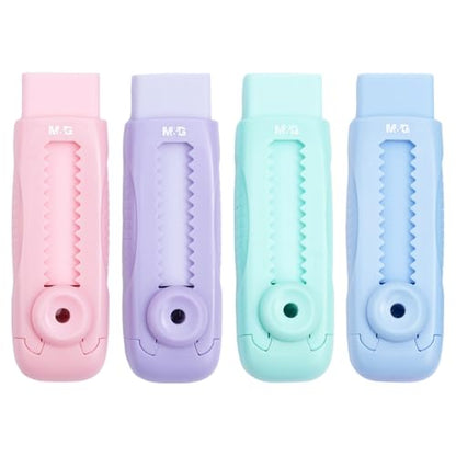 4 Pcs Cute Erasers for Kids Sliding Retractable Pencil Erasers (4 Count)