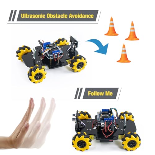 4WD Mecanum Robot Car Kit Smart DIY Project Compatible with Arduino IDE