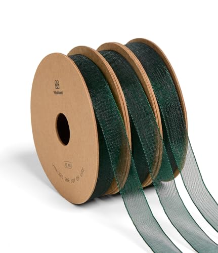Green Organza Ribbon 3 (3 Count)