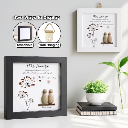 Personalized Appreciation Teacher Pebble Art Wooden Plaque