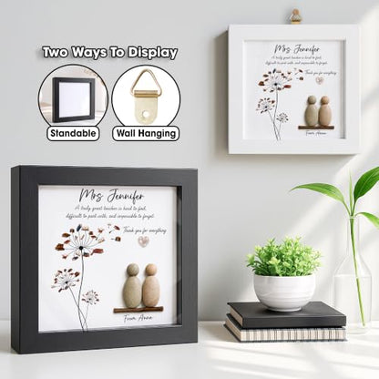 Personalized Appreciation Teacher Pebble Art Wooden Plaque