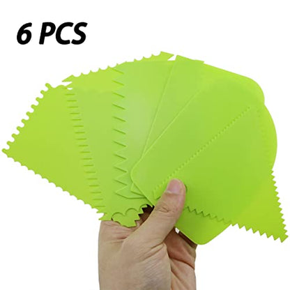 Lovelysp 6 pieces plastic clay scraper set