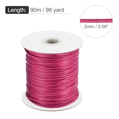 Waxed Cord 2mm Waxed Polyester Cord 98 Yard Wax String for Bracelet Making