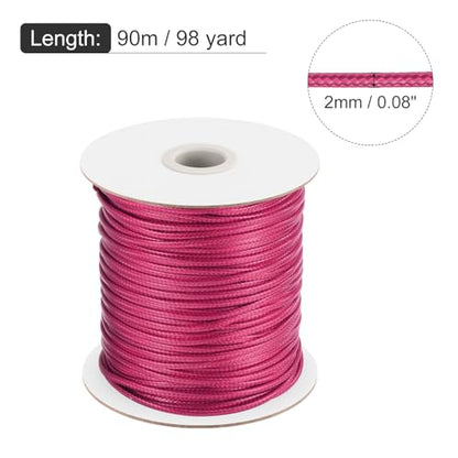 Waxed Cord 2mm Waxed Polyester Cord 98 Yard Wax String for Bracelet Making