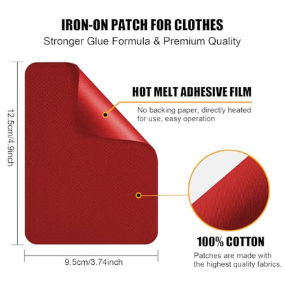Iron on Patches Repair for Fabric Clothes (12 Count)