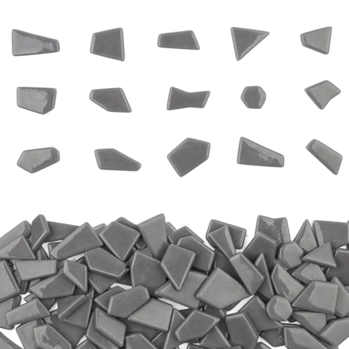 Gray Glass Mosaic Tiles for Bulk (7.05 Ounce)