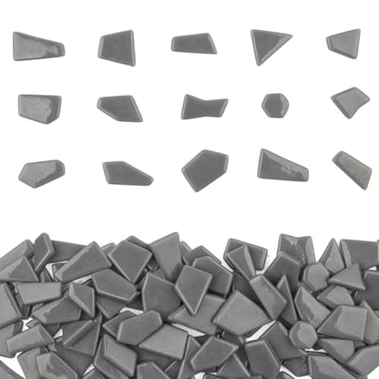 Gray Glass Mosaic Tiles for Bulk (7.05 Ounce)