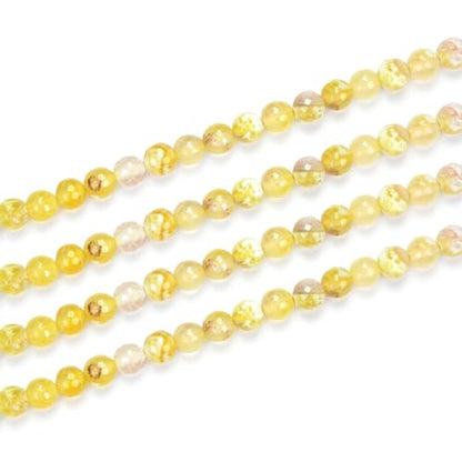 90pcs Adabele Natural Faceted Yellow Fire Agate Gemstone 4mm