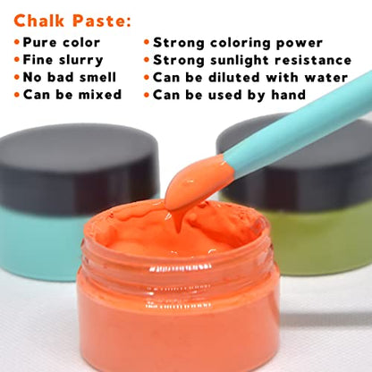 12 Color Chalk Paste with 9 Squeegees for Stencil Painting