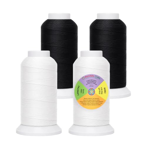 Black White Tex 70 Upholstery Polyester Heavy Duty Thread